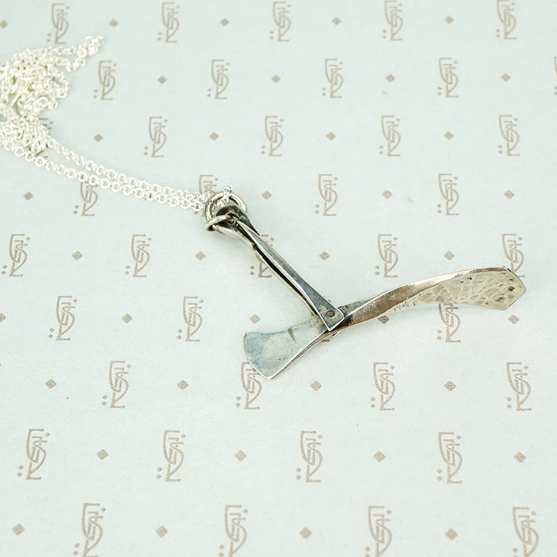 hammered silver mod mod moveable studio hand made necklace