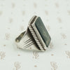 side view of agate silver ring