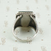 back view of agate and silver ring