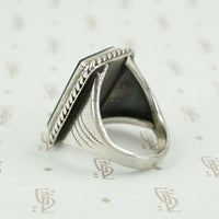 side view of agate silver ring