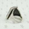 side view of agate silver ring