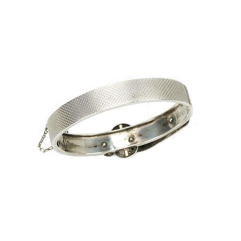 Buckle Bangle Silver and Rose Gold