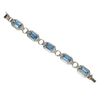 Stunning Vintage 1930's Silver and Aqua Bracelet