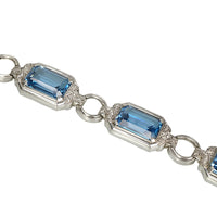 Stunning Vintage 1930's Silver and Aqua Bracelet