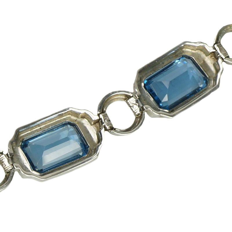 Stunning Vintage 1930's Silver and Aqua Bracelet