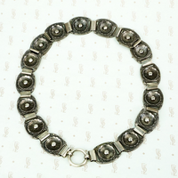 Amazing Antique Silver Collar of Flower Links