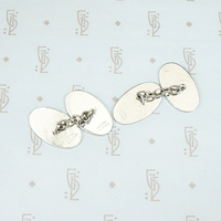 Handsome Engraved Sterling Silver Cufflinks