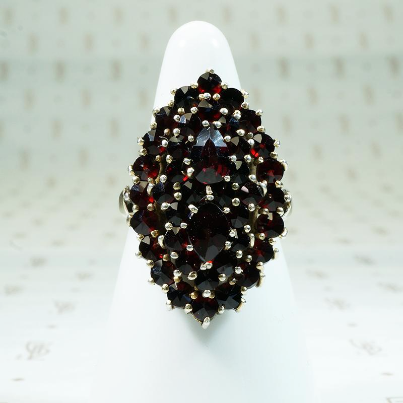 Garnet Cluster Ring in Silver Gilt c.1930
