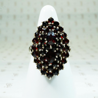 Garnet Cluster Ring in Silver Gilt c.1930