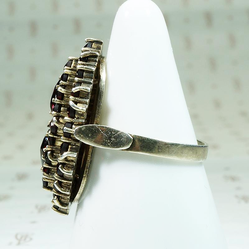 Garnet Cluster Ring in Silver Gilt c.1930