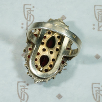 Garnet Cluster Ring in Silver Gilt c.1930