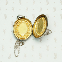 Fashionable Victorian Engraved Silver Locket, interior view.