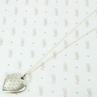 Unusual Silver Heart Shaped Locket Gem Set