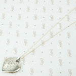 Unusual Silver Heart Shaped Locket Gem Set