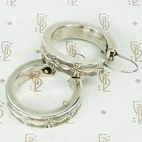 Big Mod Engraved Sterling Hoops