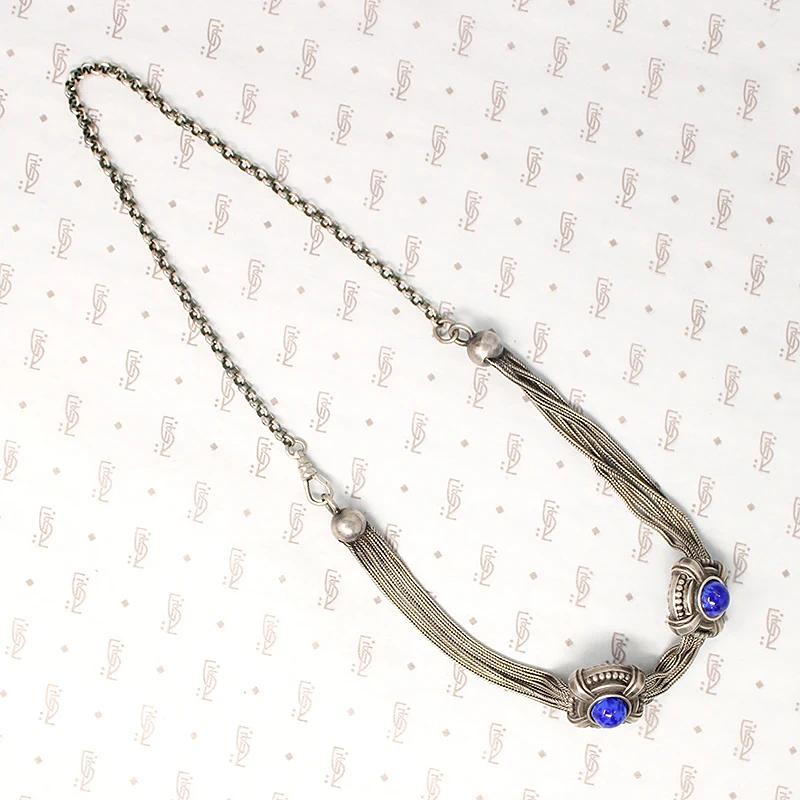 Bold Blue Glass Slide Necklace by Ancient Influences