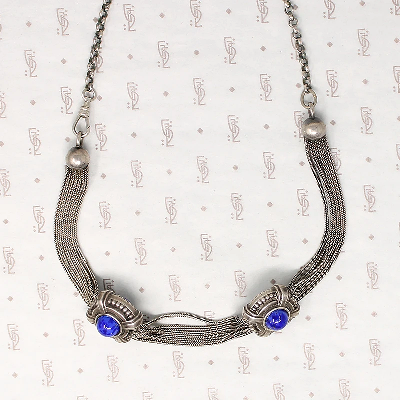 Bold Blue Glass Slide Necklace by Ancient Influences