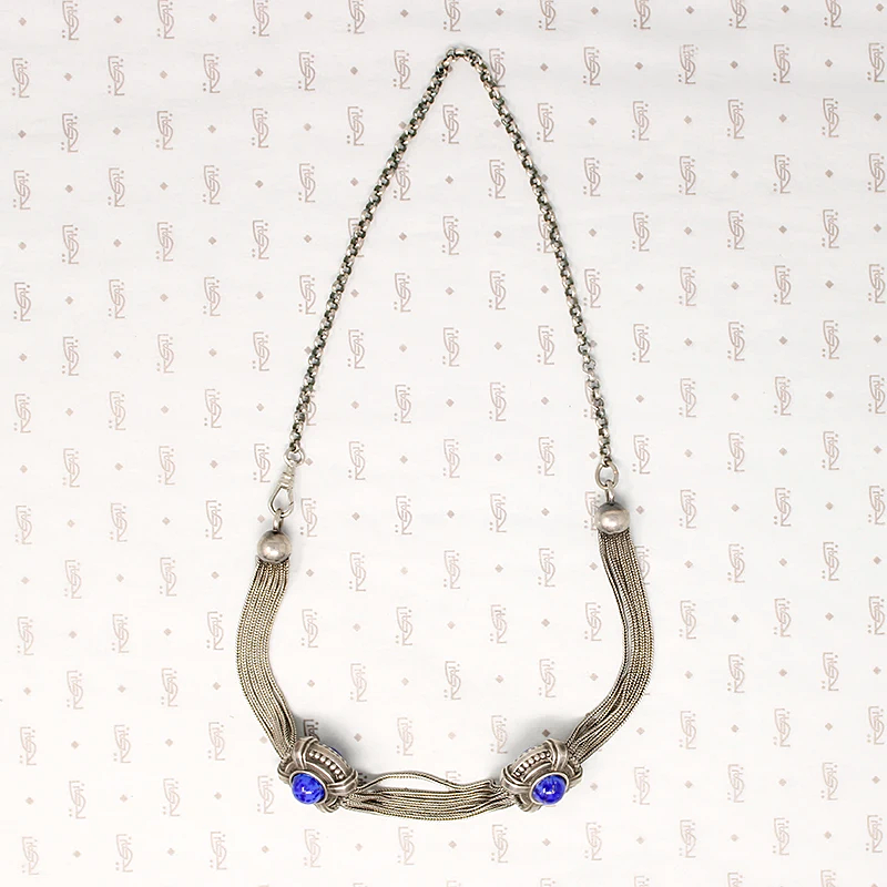 Bold Blue Glass Slide Necklace by Ancient Influences