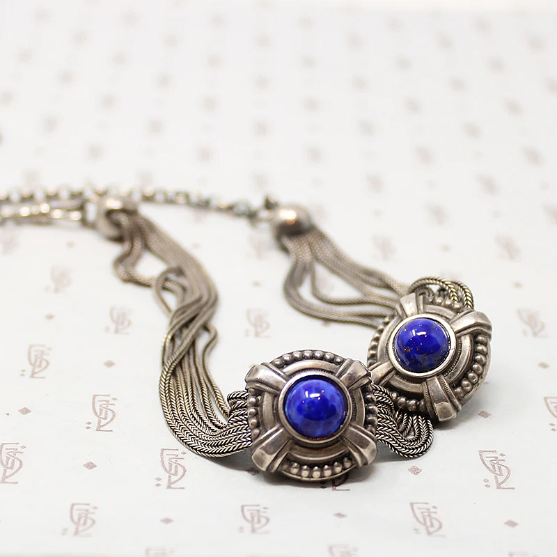 Bold Blue Glass Slide Necklace by Ancient Influences