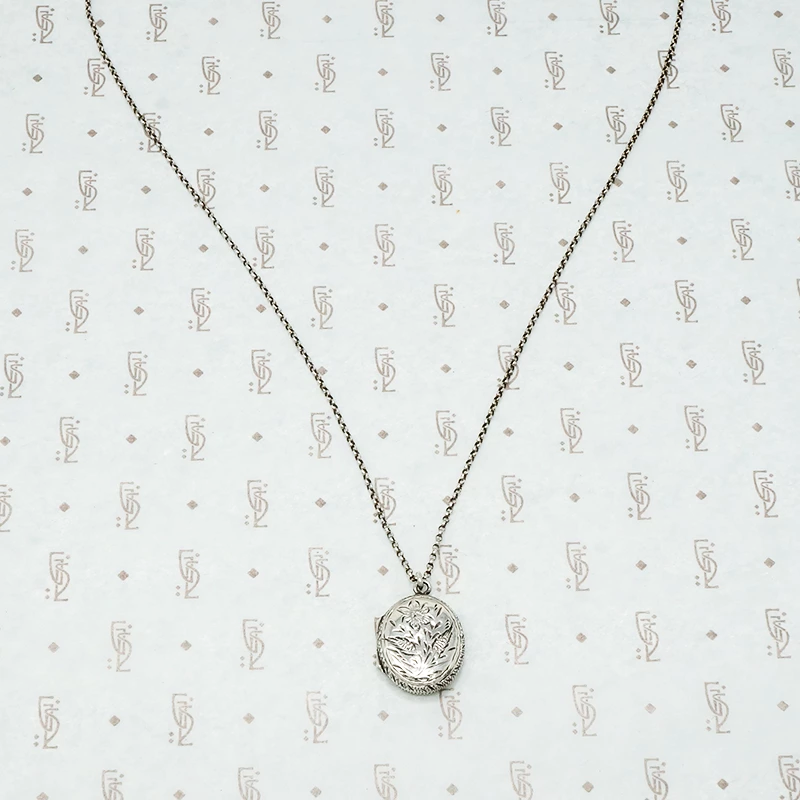 engraved sterling silver locket