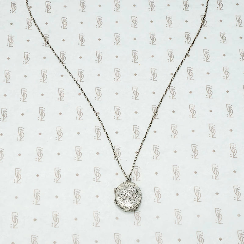 engraved sterling silver locket