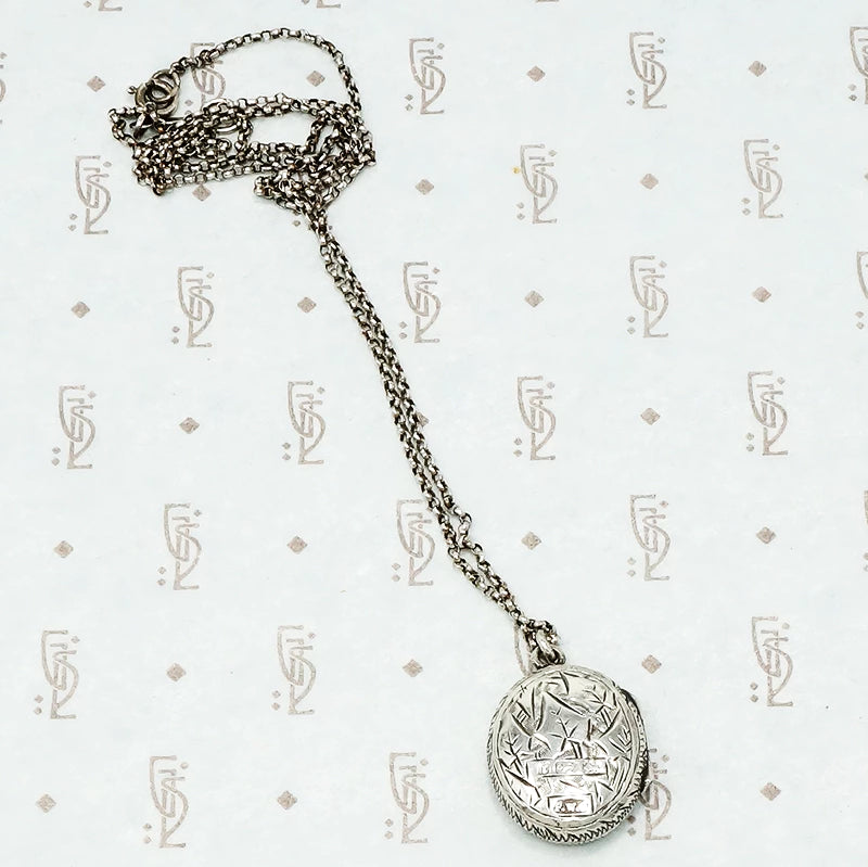 engraved sterling silver locket