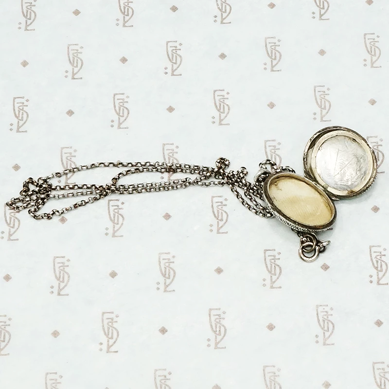 engraved sterling silver locket open