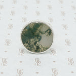 Moss Agate Modernist silver ring