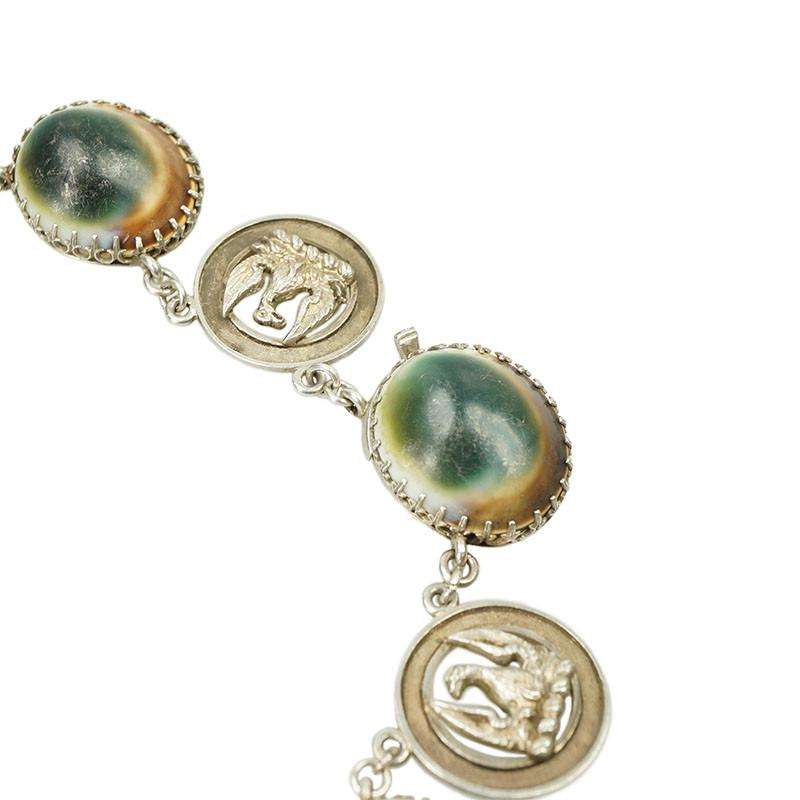 Vintage Operculum Shell Necklace in Coin Silver