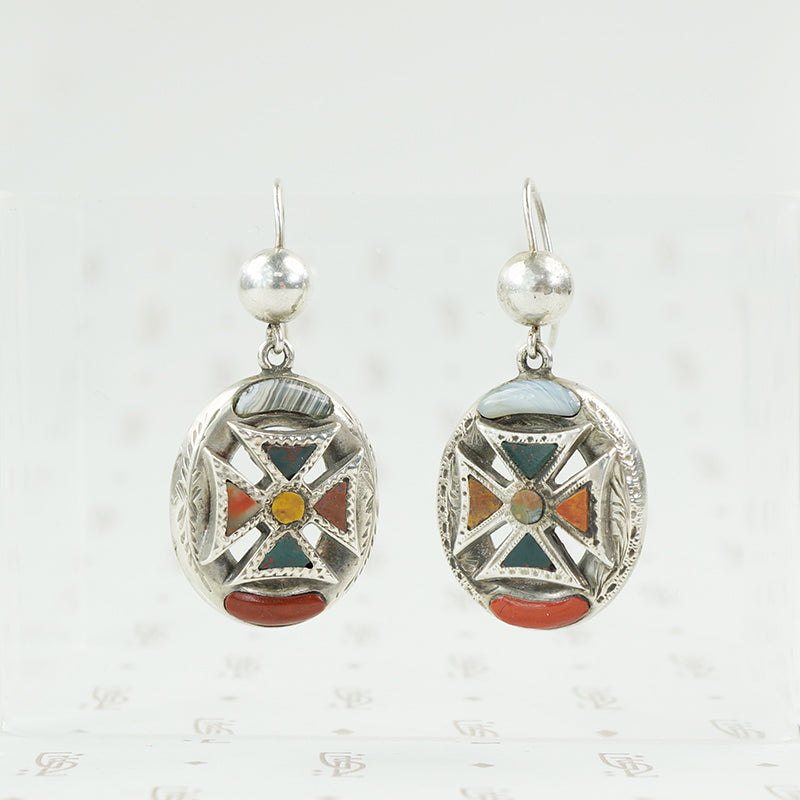 scottish silver pebble earrings