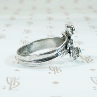 Double Silver Snake Ring with Turquoise