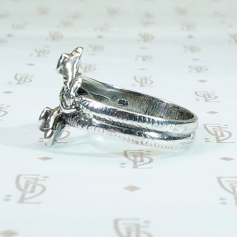 Double Silver Snake Ring with Turquoise