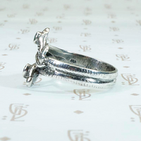 Double Silver Snake Ring with Turquoise