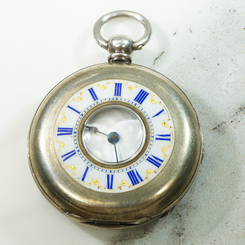 Fine Silver Half Hunter Key Wind Watch