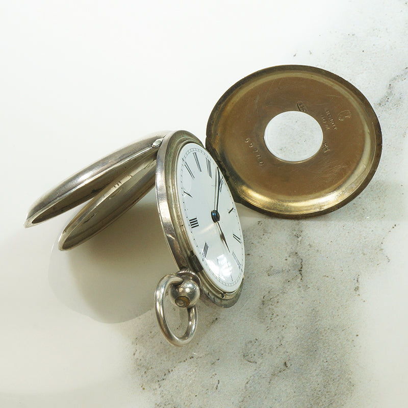 Fine Silver Half Hunter Key Wind Watch