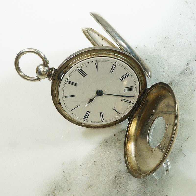 Fine Silver Half Hunter Key Wind Watch