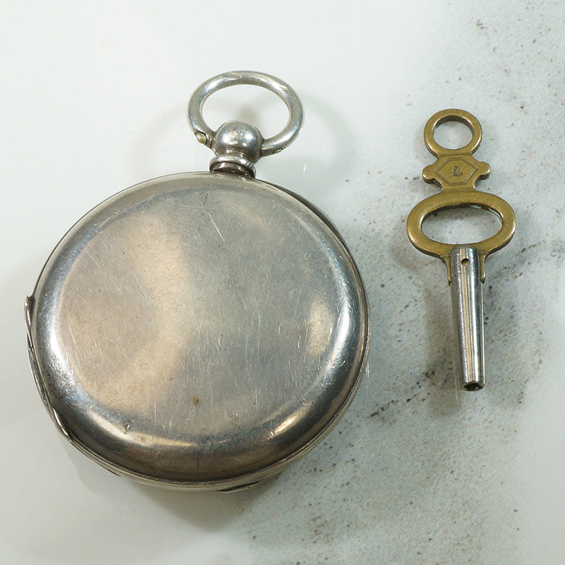 Fine Silver Half Hunter Key Wind Watch