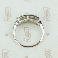 slanted marquis diamonds in white gold wide band 1950's