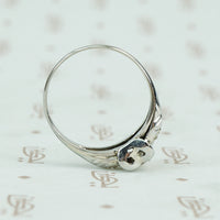 1930's white gold diamond engagement ring side view