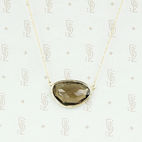 Smoky Quartz in 14k Yellow Gold Necklace by 720