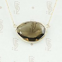 Smoky Quartz in 14k Yellow Gold Necklace by 720
