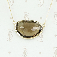 Smoky Quartz in 14k Yellow Gold Necklace by 720