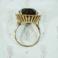 Mod 1960's 14k Smoky Quartz Cocktail Ring