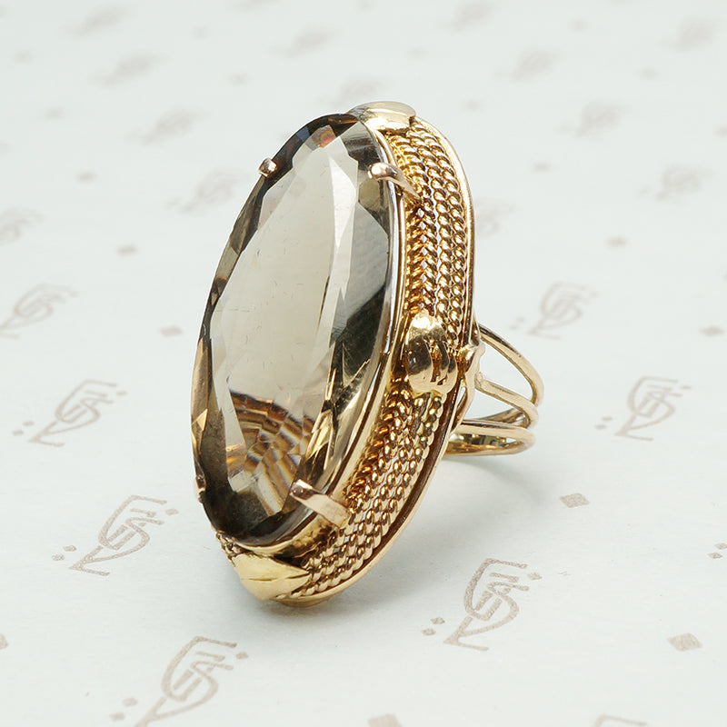 1960's Bold Smoky Quartz Statement Ring