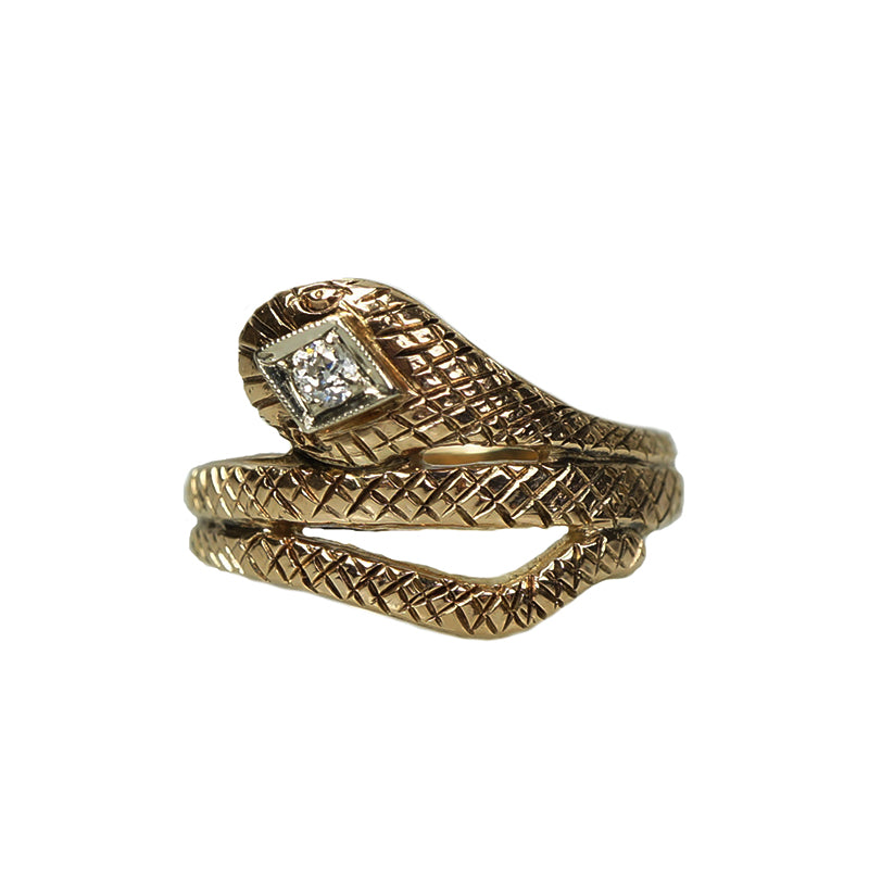 Vintage Rose Gold Snake Ring