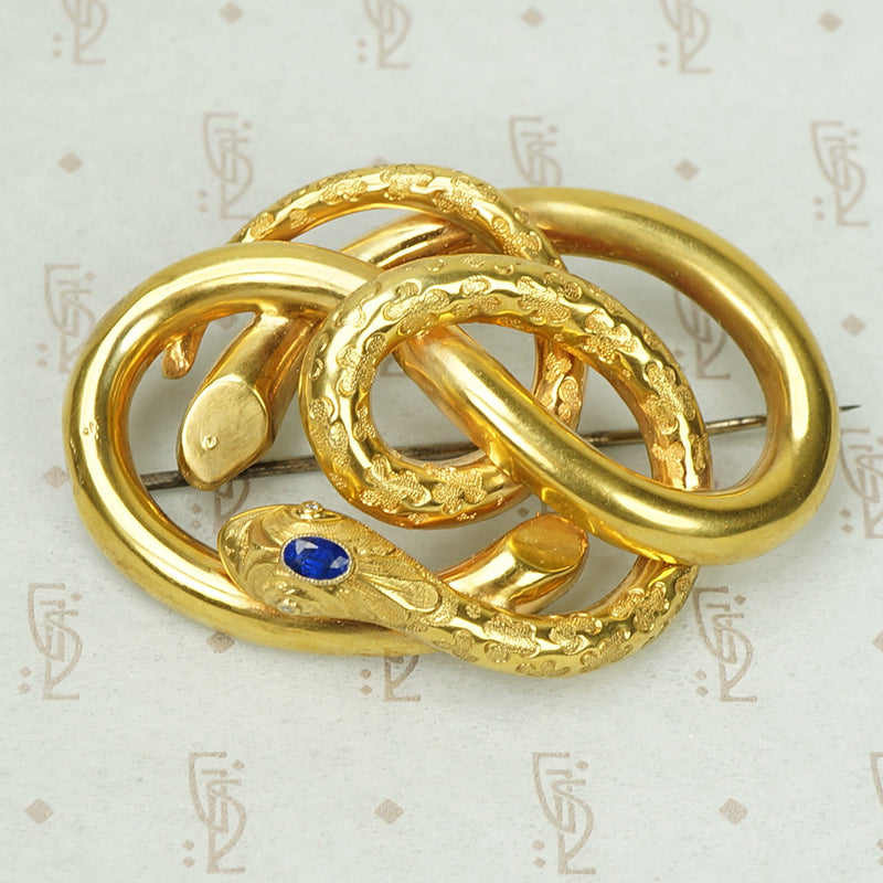 The Ultimate 15k Gold Snake Brooch c1880