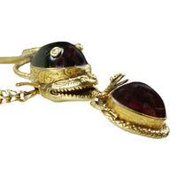 Antique Garnet Snake Necklace with Pendant Heart
