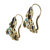 Enameled Antique Snake Earrings