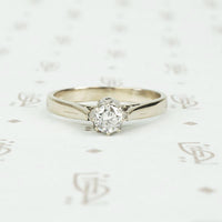 Midcentury Sparkling Diamond Solitaire Ring