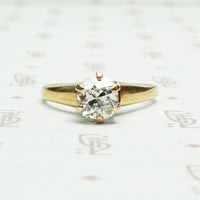 SI1 1.11 carat white omc diamond solitaire in 14k rose and yellow gold